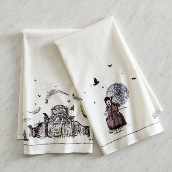 Pottery Barn Wednesday Cotton/Linen Tea Towels Set of 2 - Picture 3 of 8